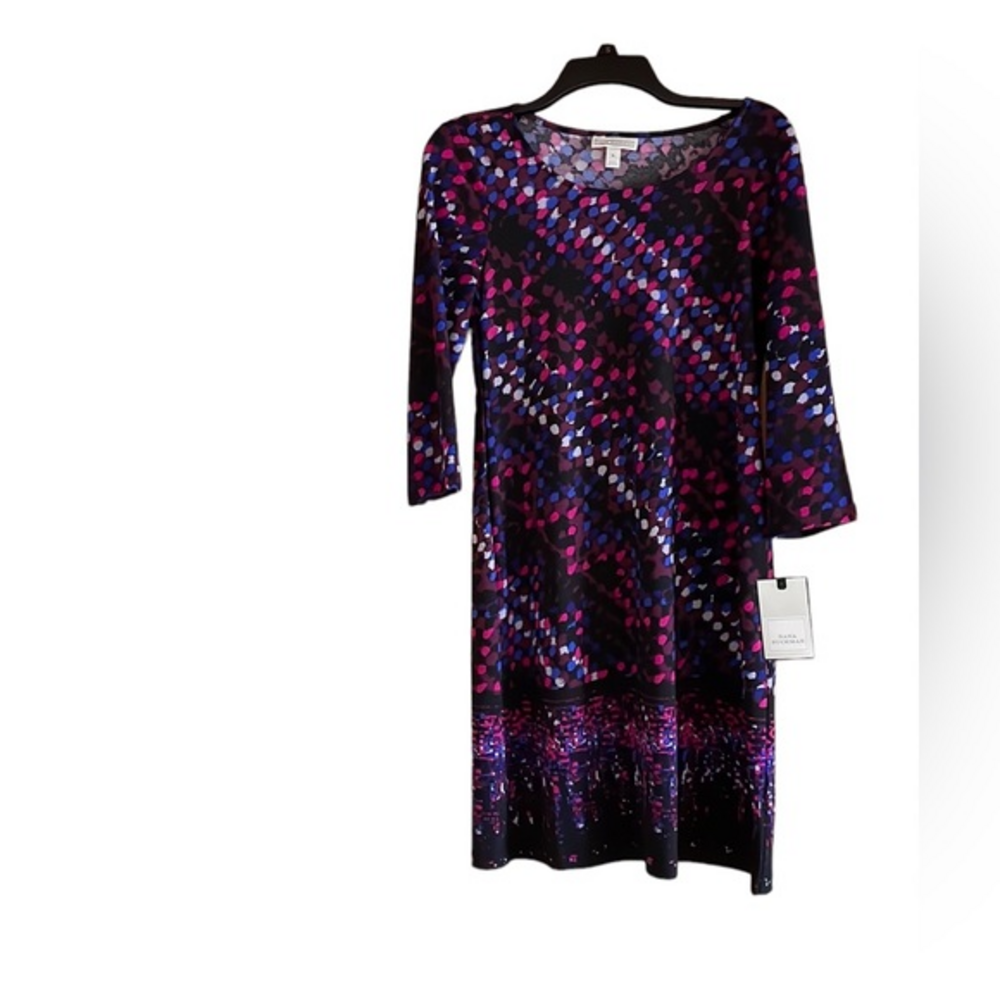 Dana Buchman Sheath Dress 3/4 Sleeves Size Small Geometric Career Event NWT